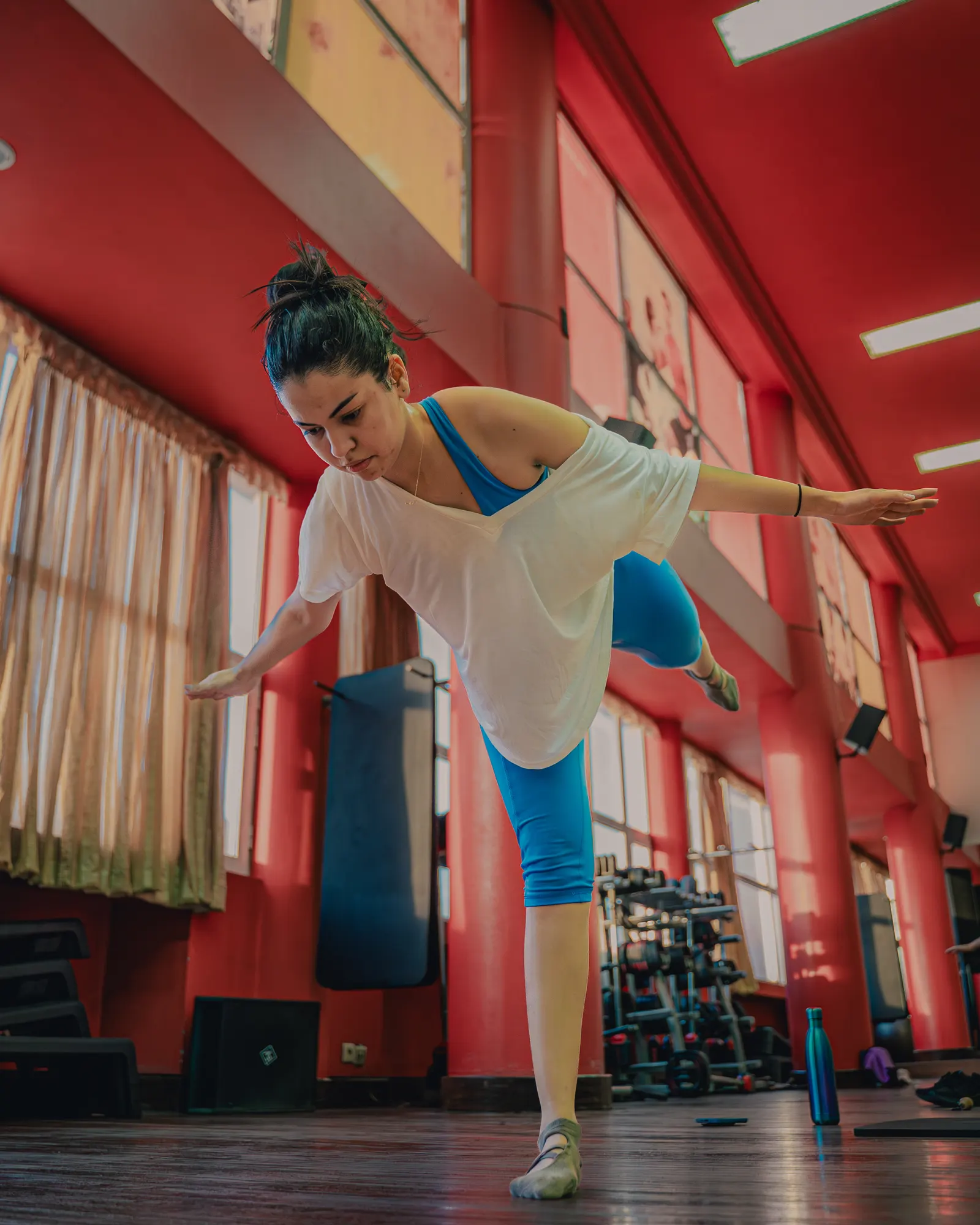 Warrior III balance pose — Les Mills Vinyasa Marrakech